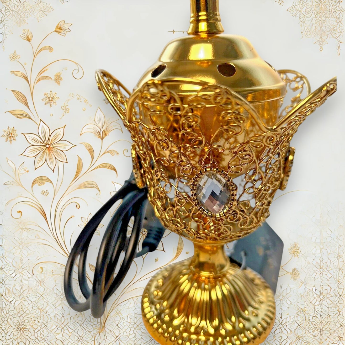 Elektrischer Weihrauchbrenner - Gold – Luxuriöser Bakhoor Duftspender