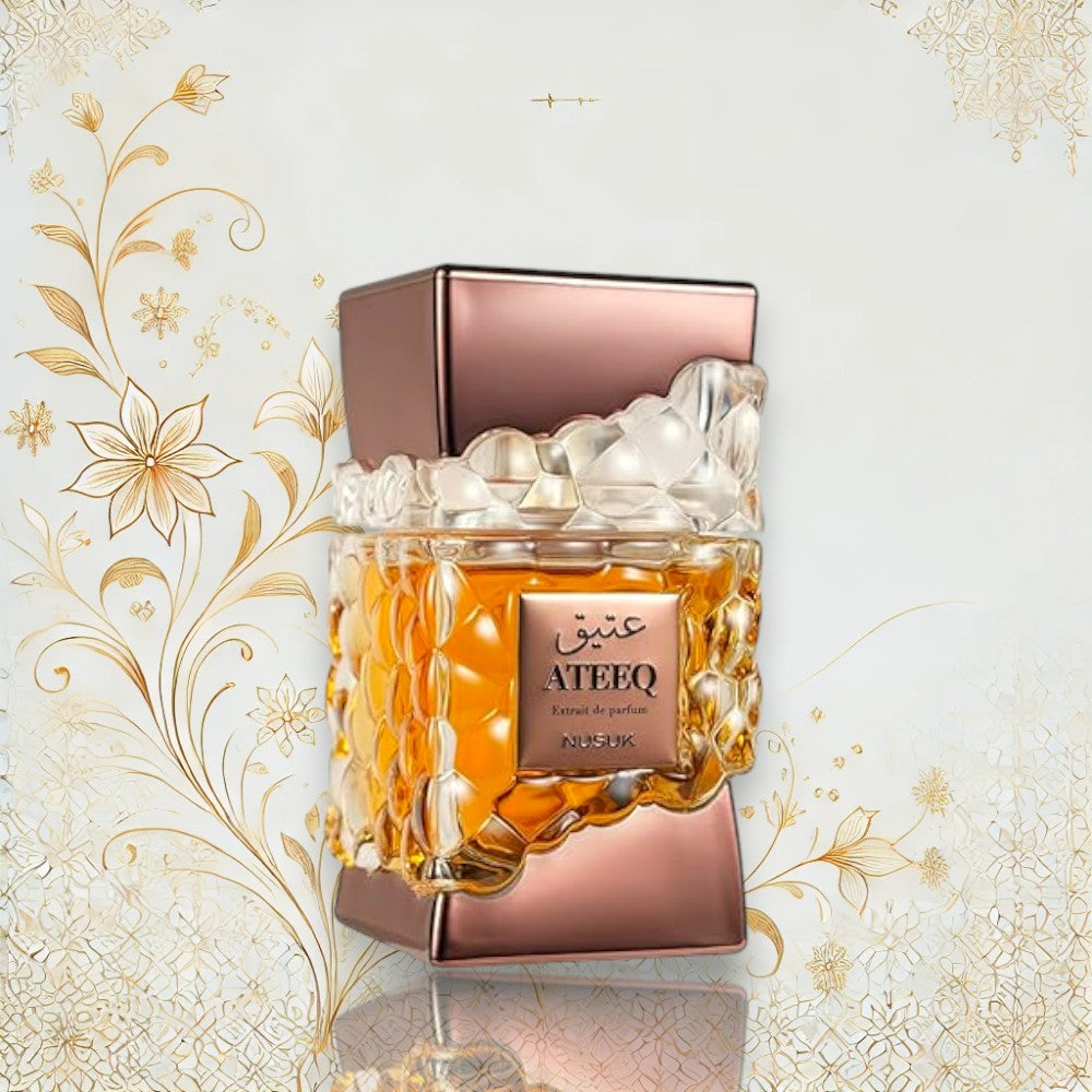 Duftprofil von Ateeq: frischer Zitrusauftakt, würzig-süße Wärme und cremige Basis mit Tonkabohne und Zedernholz.