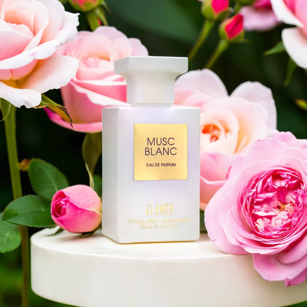 El Amir Musc Blanc Parfum 100 ml – weicher, pudriger Moschusduft in eleganter weißer Flasche mit goldener Front