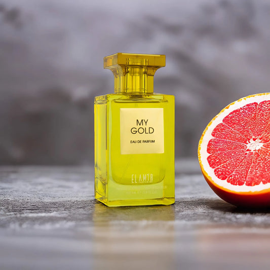 El Amir My Gold Parfum 100 ml – spritziger Zitrusduft mit Grapefruitnote in goldgelber Flasche