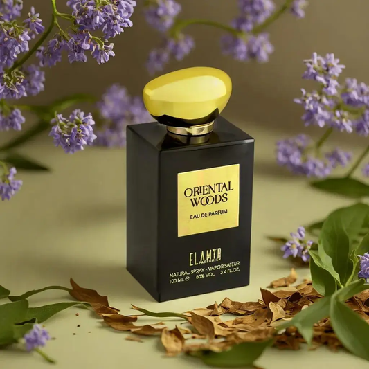 El Amir Oriental Woods Parfum 100 ml – eleganter, holziger Unisexduft in schwarzer Flasche mit goldener Kappe