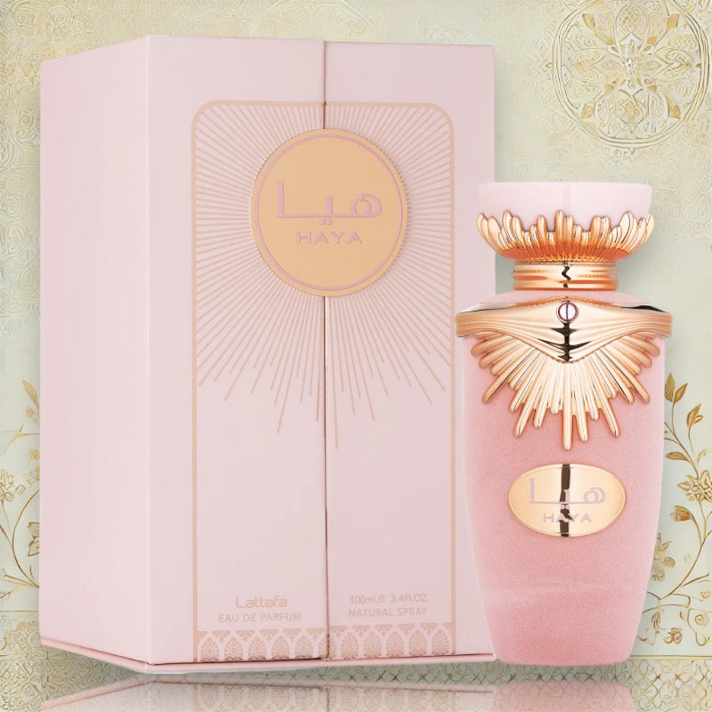 Flakon des Lattafa Haya Eau de Parfum – eleganter Damenduft.