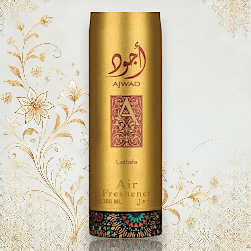 Ajwad Raumduft von Lattafa – Blumiger Lufterfrischer mit Moschus, Vanille und Zedernholz. Ideal für Wohn- und Schlafbereiche, 300 ml.