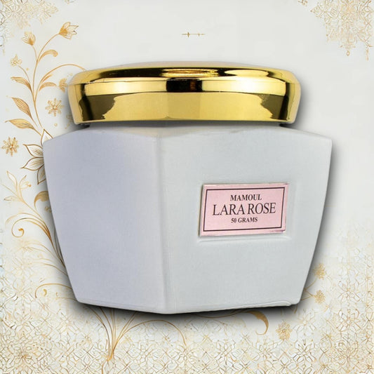 El Amir Bakhoor Lara Rose – Detailansicht des Behälters mit goldenem Deckel