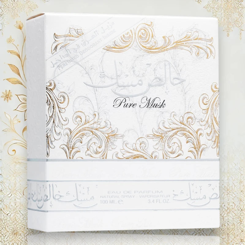 Lattafa Pure Musk Eau de Parfum, Duft mit Oud, Lavendel und Patchouli.