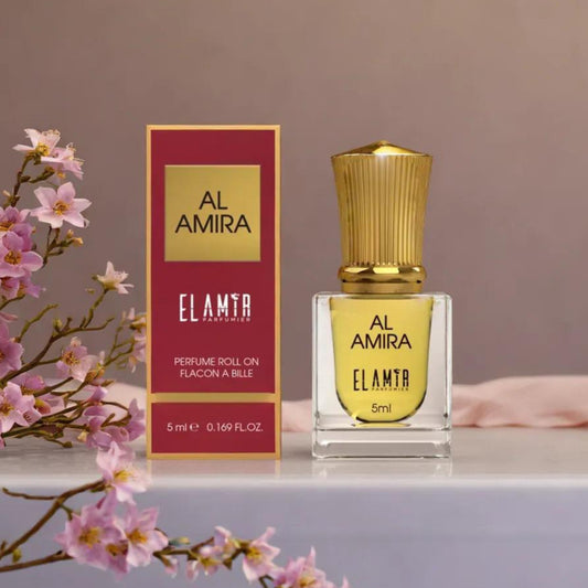 Das El Amir AL AMIRA Parfümöl eröffnet mit einer verführerischen Kopfnote aus Mandarine, Heliotrop und Orchidee