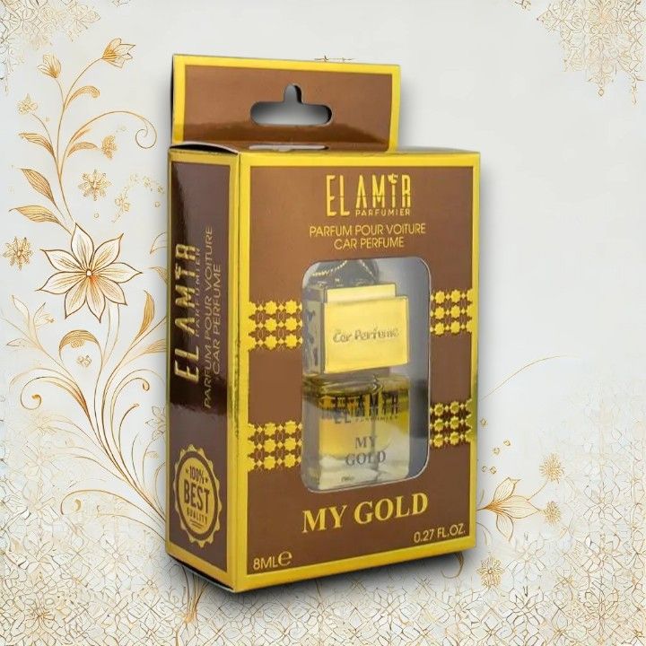 El Amir MY GOLD Auto Parfüm – Luxuriöser Duft für das Auto mit Vanille, Moschus und Grapefruit. Perfekt für ein edles Auto-Ambiente, 8 ml.