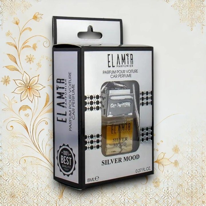Silver Mood Autoparfüm von El Amir – Edler Autolufterfrischer mit Ingwer, Oud und Patchouli. Alkoholfrei und langanhaltend, 8 ml.