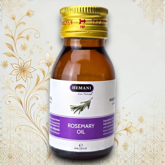 Rosmarin Öl von Hemani mit Verpackung – 100% reines Naturöl zur Stärkung der Haarwurzeln & Bekämpfung von Schuppen.