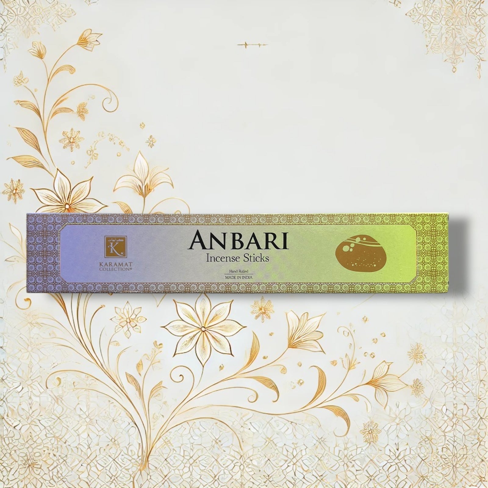 Anbari Räucherstäbchen von KARAMAT mit intensivem Amberduft in stilvoller Verpackung

