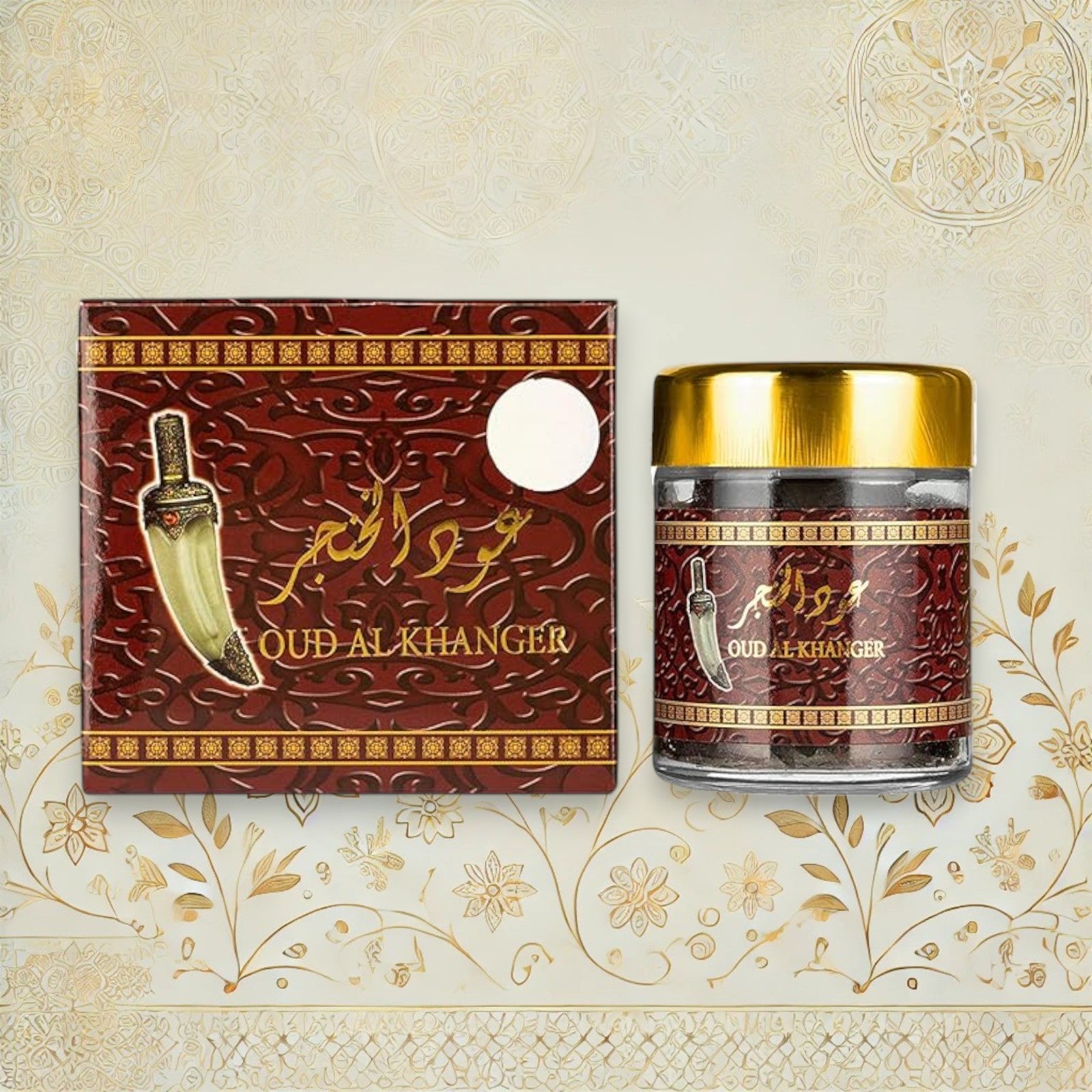 Detailaufnahme Banafa Oud Al Khanjar 50g – hochwertiger arabischer Bakhoor Räucherduft