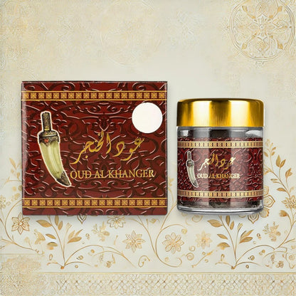 Detailaufnahme Banafa Oud Al Khanjar 50g – hochwertiger arabischer Bakhoor Räucherduft