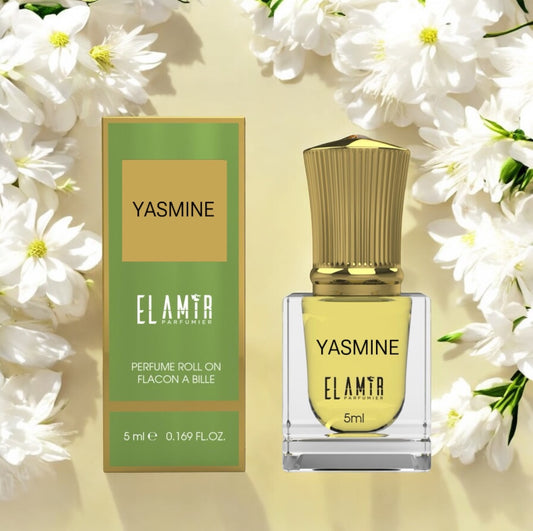 EL AMIR Parfümöl YASMINE in der praktischen 5-ml-Roll-on-Flasche – süß, blumig und langanhaltend.