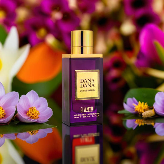 Das blumige DANA DANA Eau de Parfum von El Amir kombiniert Jasmin-Sambac, Tuberose und Ambroxan für einen frischen und langanhaltenden Duft
