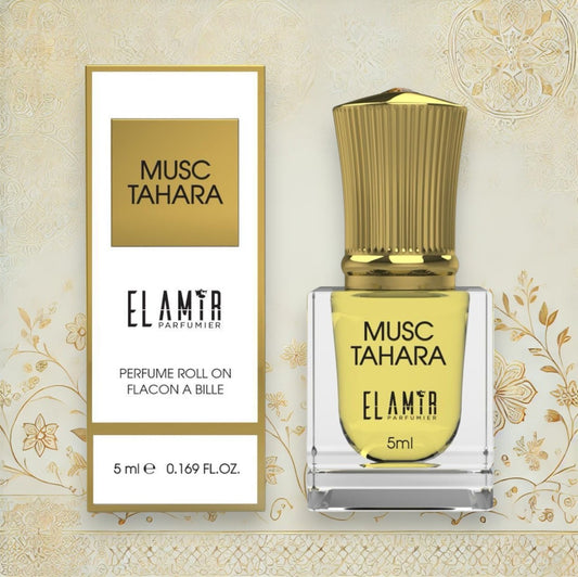 5 ml El Amir MUSC TAHARA – Unisex-Duft mit Noten von weißem Moschus, Lavendel und Patchouli. Hautfreundlich & langanhaltend

