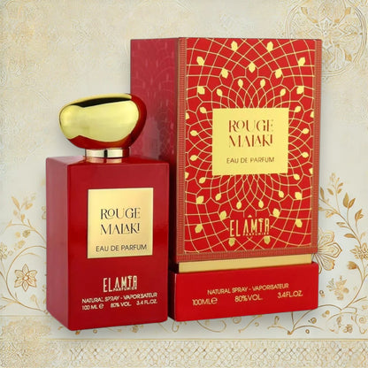  Eleganter Duft für Damen – El Amir Rouge Malaki Eau de Parfum mit goldener Verpackung