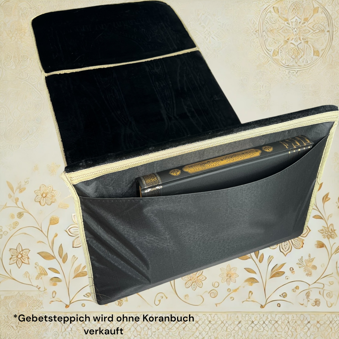 Faltbarer Gebetsteppich mit Rückenlehne und Tragetasche - 8 Farben - extra dick