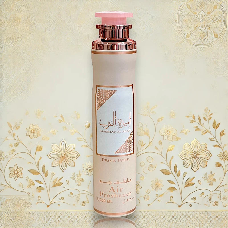 Lattafa Ameerat Al Arab Prive Rose Raumspray – Süß-blumiger Raumduft mit Rose, Erdbeere und Sandelholz. Perfekt für eine luxuriöse Atmosphäre.