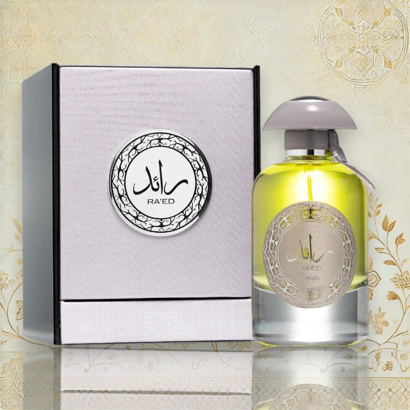 Flakon des Lattafa Raed Silver Eau de Parfum – moderner Herrenduft.