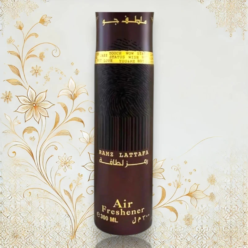 Ramz Gold Raumduft von Lattafa – Würzig-fruchtiger Lufterfrischer mit Patchouli, mildem Oud und Vanille. Perfekt für Wohnräume, 300 ml.