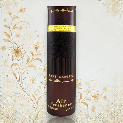 Ramz Gold Raumduft von Lattafa – Würzig-fruchtiger Lufterfrischer mit Patchouli, mildem Oud und Vanille. Perfekt für Wohnräume, 300 ml.