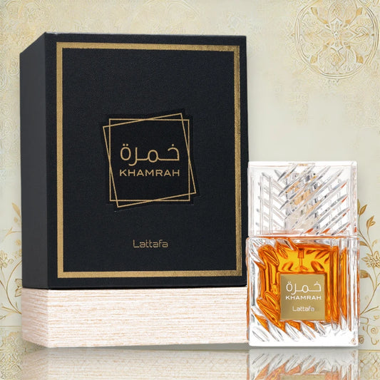 Original Lattafa Khamrah Flakon, 100 ml, authentisches Parfüm – Elegantes und luxuriöses Design, perfekt für einen orientalischen, langanhaltenden Duft