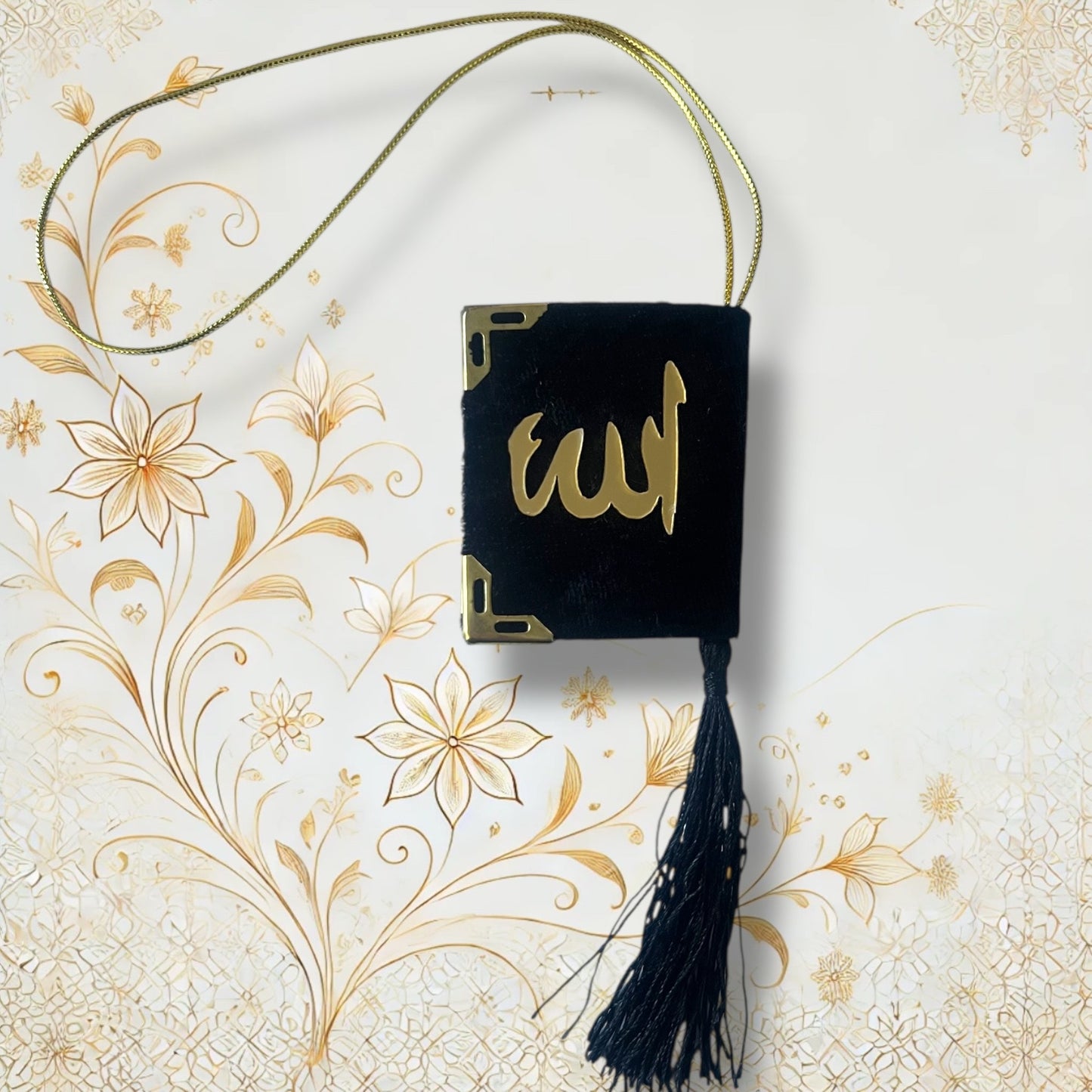 Edler Quran Anhänger für Auto – Samteinband mit Allah-Schriftzug – 9 Farben