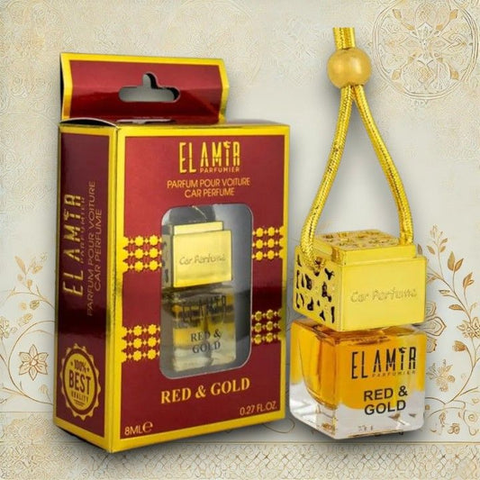 El Amir Red & Gold Autoparfüm 8 ml mit Flasche und Originalverpackung