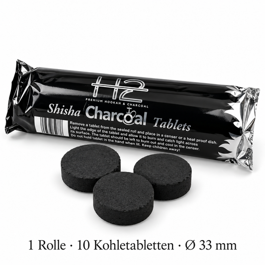 H2 Weihrauchkohle, eine Rolle mit zehn selbstzündenden Kohletabletten, Durchmesser 33 mm