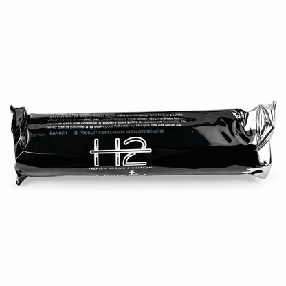Einzeln verpackte H2 Kohlerolle mit zehn Tabletten in schwarzer Originalfolie