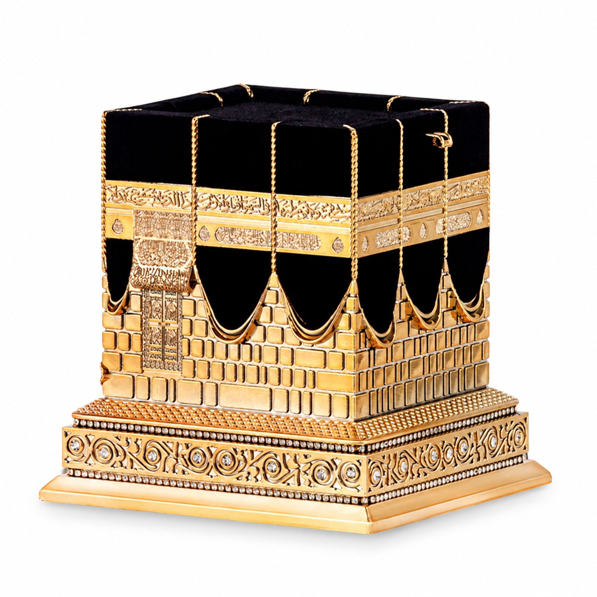 Kaaba Deko-Box in Goldoptik – 15 × 15 cm – Produktansicht auf weißem Hintergrund