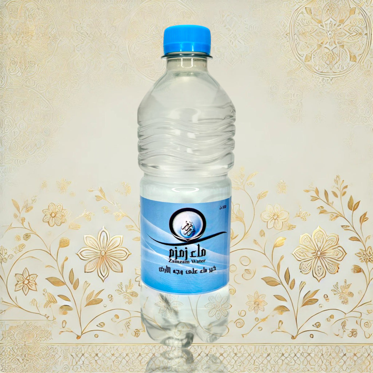 Zamzam Wasser – einzelne 500-ml-Flasche mit blauem Verschluss